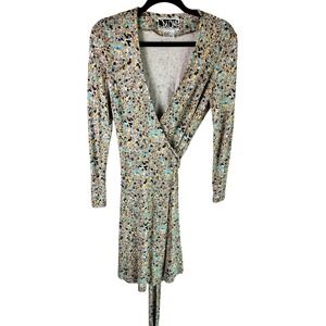 Vintage Diane Von Furstenberg DVF 100% Silk Julian Wrap Dress Sz 2 Knee Length